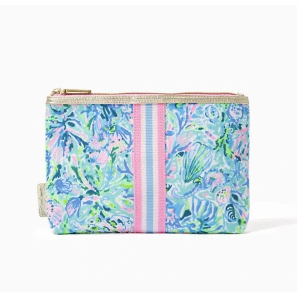 Lilly Pulitzer GWP Printed Pouch Surf Blue Soleil It On Me